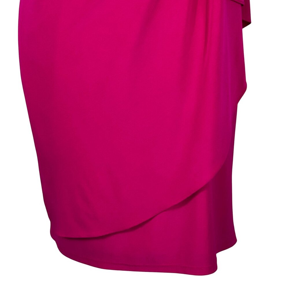 Stunning Cache Pink One-Shoulder Rhinestone Cocktail Dress – Size 6 - Picture 7 of 11